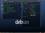 MATE Debian Vermelho &amp; Azul